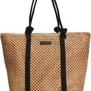 Straw Beach Tote Bag Womens Summer Travel Large Capacity Sandproof Purse